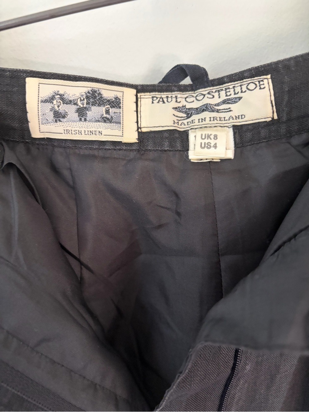 VTG Paul Costelloe 00 pleated Wide-Leg linen trouser pants